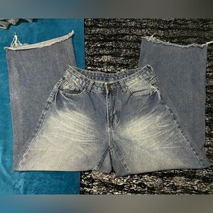 Stylish Distressed Blue Jeans